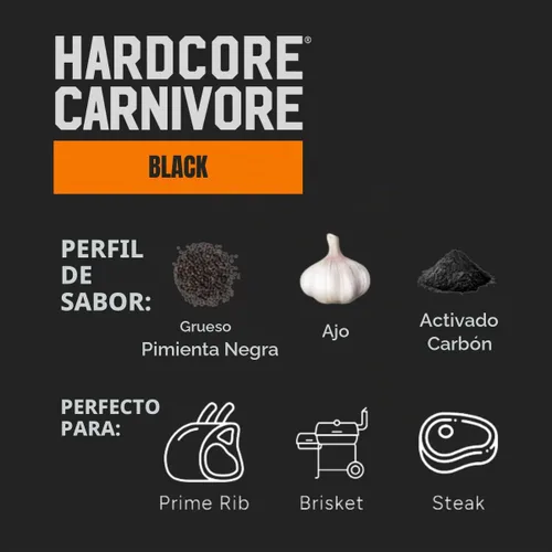 Vista 3 de Hardcore Carnivore Negro Condimento multiusos para carne de res