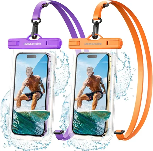 Vista 11 de UNBREAKcable Funda impermeable para teléfono, paquete de 2 fundas impermeables IPX8 para iPhone 17, 16, 15, 14, 13, 12 Pro Max, Samsung S25, S24
