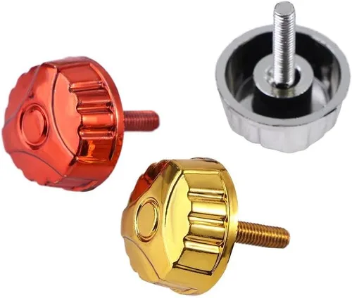 Vista 6 de Pokinge 6 pares de tapones de rosca de repuesto para carrete de pesca, tuercas de tornillo, mango de potencia colorido, accesorios de aparejos