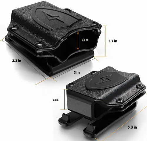 Vista 2 de Funda multiherramienta para la onda de cuero, funda para múltiples herramientas, funda para cinturón con clip compatible con MOLLE (negro)