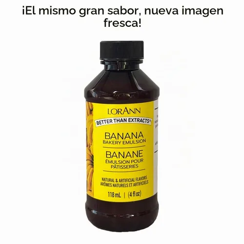 Vista 3 de LorAnn Cinnamon Spice Bakery Emulsion - Emulsión de panadería de plátano, botella de 4 onzas