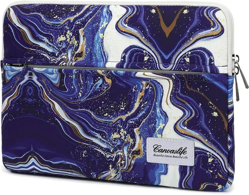 Vista 19 de Canvaslife - Funda de lona para laptop de 13 pulgadas con patrón de cuadros negros y bolsillo de 13 y 13.3 pulgadas