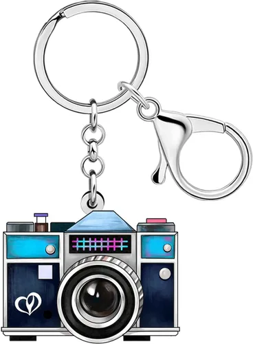 Vista 6 de Llavero de acrílico vintage de los años 80 y 90 para cámara, llavero para amantes de la fotografía, regalos para mujeres y niñas, llaves