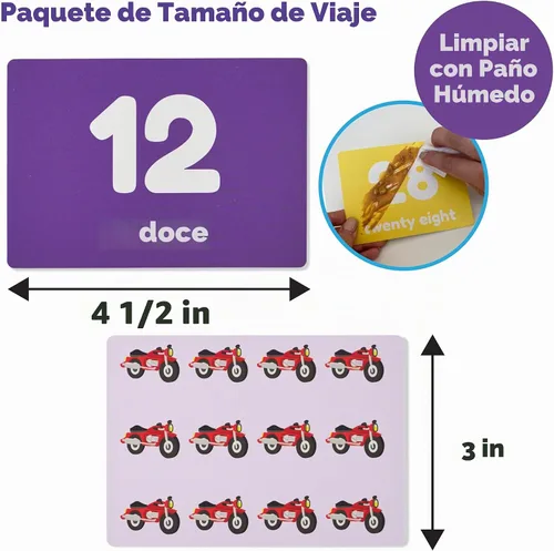 Vista 9 de 101 tarjetas flash de números 0 a 100 para niños pequeños y niños de 1 año en adelante, tarjetas de conteo, reconocimiento de números y actividades