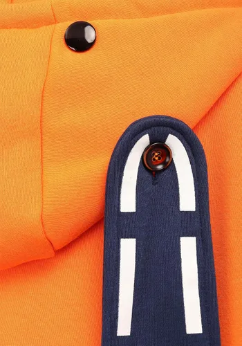 Vista 4 de C-ZOFEK Sudadera con capucha naranja de anime para mujer, con orejas de conejito y cola, forro polar de tamaño estadounidense, Naranja