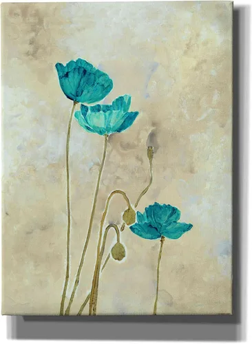 Vista 12 de Epic Graffiti 'Tealqoise Flowers 2' por Jadei Graphics, arte de pared en lienzo, 12 x 16 pulgadas
