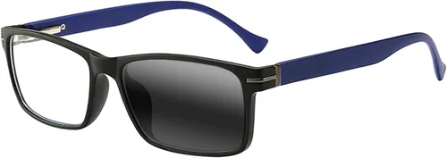 Vista 4 de Transición fotocromática para hombre rectangular rectangular nerd geek gafas de lectura UV400 gafas de sol