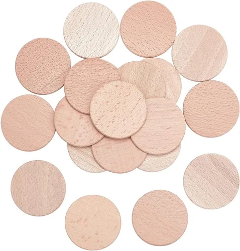 Vista 24 de NBEADS 100 piezas de 40 mm de piezas de madera sin terminar en forma de anillo, adornos circulares blancos antiguos anillos de unión de madera