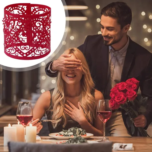 Vista 9 de Uonlytech 50 unidades de portavelas de papel rojo, envolturas votivas para velas votivas, pantallas huecas para batería LED, velas de candelita