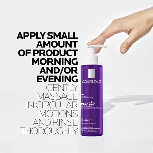 Vista 7 de La Roche-Posay Limpiador en Gel Mela B3, Formulado con Melasyl + Niacinamida + PHA, Limpiador Facial Anti-Envejecimiento para Decoloración, Manchas