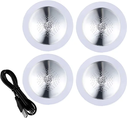 Vista 8 de Paquete de 4 posavasos de cóctel iluminados, posavasos LED recargables por USB, para bar, cerveza y bebidas, luces para club, boda, bar, decoración