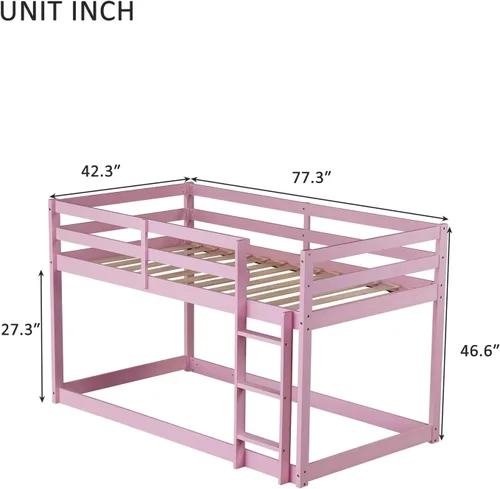 Vista 13 de Twin Size Bunk Bed with Panelled Headboard and Footboard, Antique Dark Oak Antique Oak
