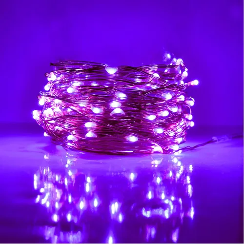 Vista 13 de Hometown Evolution, Inc. Luces de Hadas Rojas - Funcionan con Baterías - 6 Pies 20 Luces Micro LED Rojas en Alambre de Cobre - Impermeables para Uso