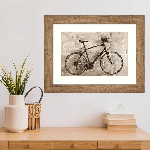 Vista 5 de Amanti Art Framed Wall Art Print 18x24 Bike by Deborah Revell, Transportation Wall Art, Industrial Urban Decor, Small Poster Painting Artwork for