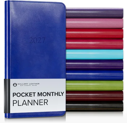 Vista 58 de Gallery Leather Agenda mensual grande 2026-2027 Acadia Navy