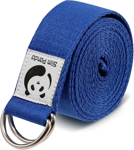 Vista 12 de Correa de yoga Slim Panda para estiramiento, Correa de yoga de algodón con hebilla ajustable en forma de D, Correa de yoga no elástica para pilates