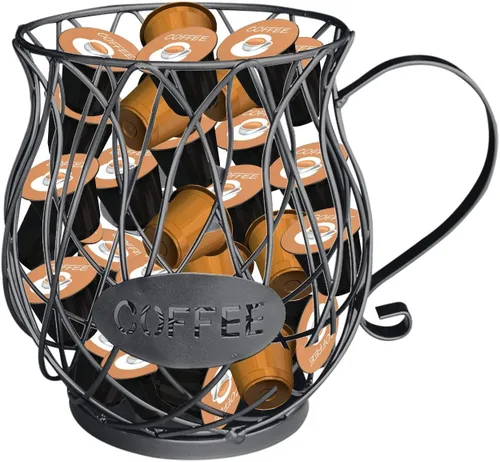 Vista 11 de Owill-home Soporte para cápsulas de café y taza organizadora, soporte de metal para tazas de café expreso, soporte para crema de café, soporte