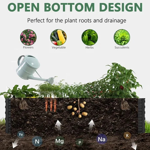 Vista 8 de Cama de jardín elevada con enrejado de arco para plantas trepadoras, cama de jardín elevada galvanizada, jardineras al aire libre para verduras