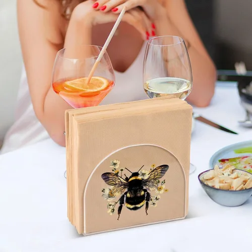 Vista 7 de Servilletero de abeja para mesa, dispensadores de servilletas de tejido acrílico, servilleteros de cóctel para cocina, mesa de comedor, bar