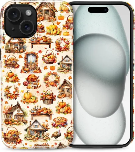 Vista 8 de Funda para iPhone 13 iPhone 14, a prueba de golpes, funda protectora híbrida de 2 capas, doble protección contra caídas, antiarañazos, diseño Rojo