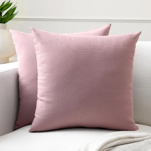 Vista 86 de Encasa XO Juego de 2 fundas de almohada de 12 x 12 pulgadas, color beige, sin rellenos, fundas de almohada de algodón para sala de estar, cama