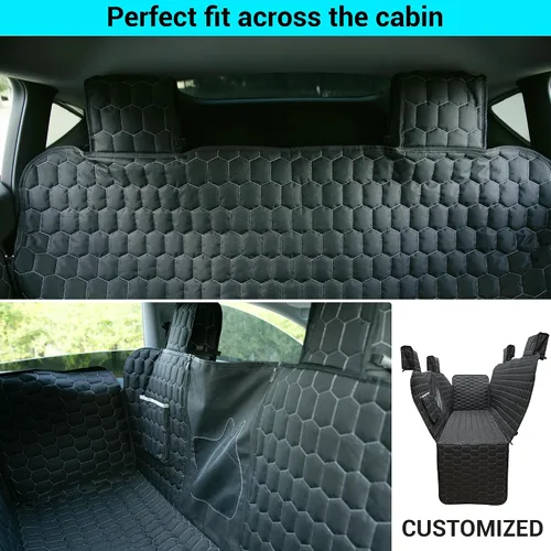 Vista 2 de Meginc Fundas de Asiento para Perros para Asiento Trasero, Asiento de Coche para Perros para Tesla Model 3, Funda de Asiento para Mascotas 100%