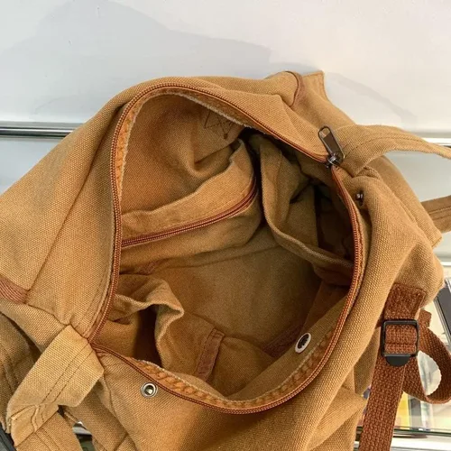 Vista 7 de Bolso bandolera de lona para mujer y hombre, para la escuela, estética, estilo hobo, vintage, Harajuku, hippie, bolso de hombro