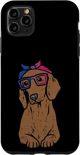 Vista 11 de Funda para iPhone 14 con diseño de perro salchicha LGBTQ con bandera bisexual y orgullo gay