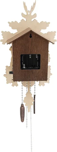 Vista 5 de Reloj de pared de cuco, reloj de pared retro Fores Decor Reloj de pared automático por hora, alarma de silencio nocturno, marrón