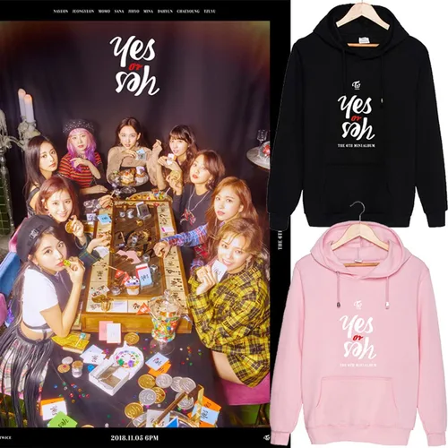 Vista 2 de Kpop Twice Sudadera con capucha Twice 6th Mini Album Yes Jihyo Tzuyu Sana