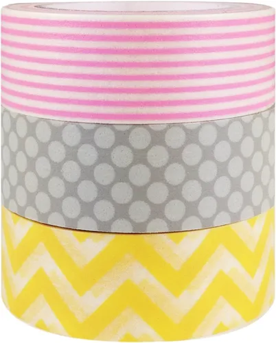 Vista 6 de allydrew Juego de 3 rollos de cinta Washi Washi Cintas de enmascarar (cintas Washi negras y blancas)