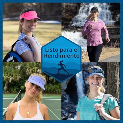 Vista 5 de TrailHeads Sombrero con visera solar de rendimiento para mujer, para correr Negro