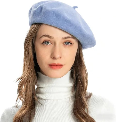 Vista 28 de ZLYC Boina Francesa de Lana Sombrero Color Sólido Gorra Boina para Mujeres y Niñas Amarillo básico