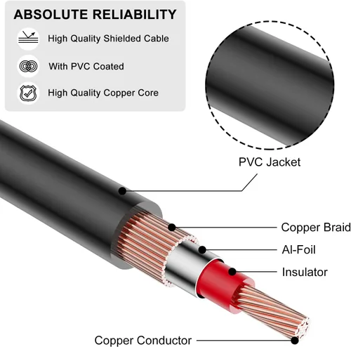 Vista 6 de J&D 2 cables de extensión RCA macho a hembra, carcasa de cobre chapado en oro 2RCA macho a 2RCA hembra, adaptador de cable extensor de audio