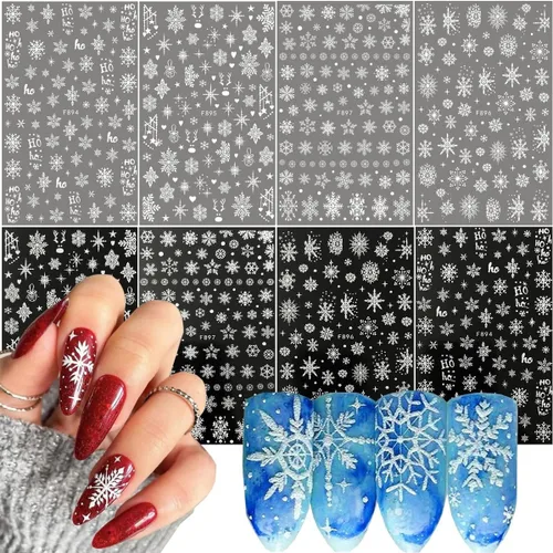 Vista 20 de Calcomanías de uñas de gato, 8 hojas de calcomanías autoadhesivas 3D con diseño de gato dorado, plateado, negro, blanco, para niños, niñas, mujeres