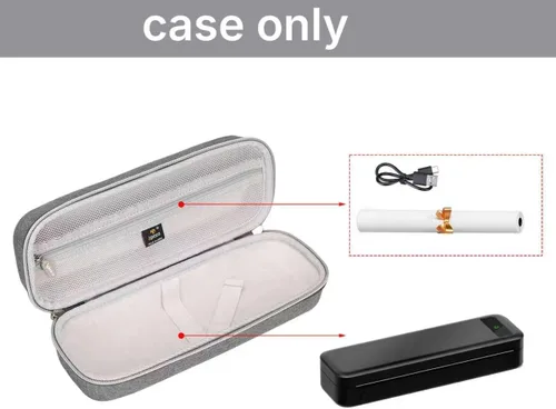 Vista 2 de Aproca - Funda compatible con impresoras portátiles TATTMUSE A285M / JADENS/MUNBYN ITP01, bolsa rígida de almacenamiento para accesorios, color gris