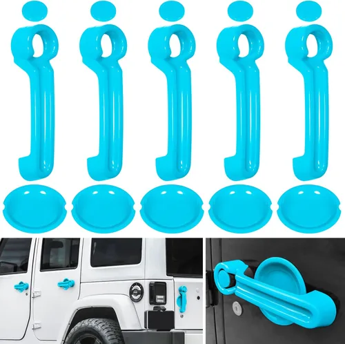 Vista 13 de E-cowlboy Insertos de cubierta de manija de puerta + cubierta de compuerta trasera + protector de rebaje para Jeep Wrangler JK JKU Sports Sahara