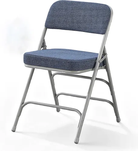 Vista 20 de BOOSDEN Sillas plegables acolchadas azules, silla plegable con cojín grueso