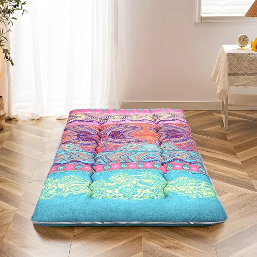 Vista 44 de MAXYOYO Colchón Japonés de Suelo Futón Colchón, Tapete de Tatami Engrosado de 4", Almohadilla para Dormir Plegable Enrollable para Niños y Niñas