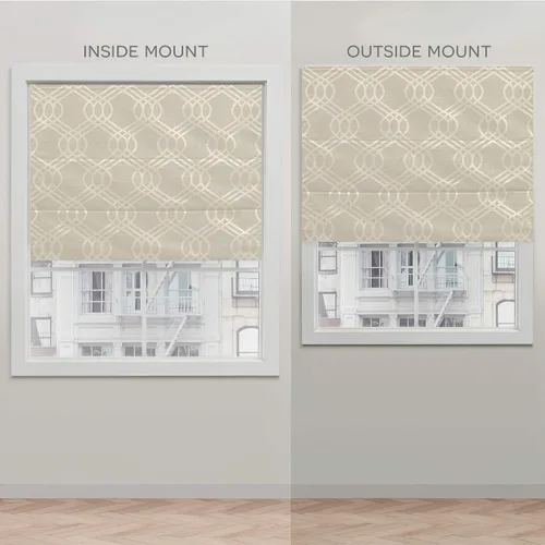 Vista 7 de Exclusive Home Prague Trellis - Persiana romana 100% opaca de 27 x 64 pulgadas, natural