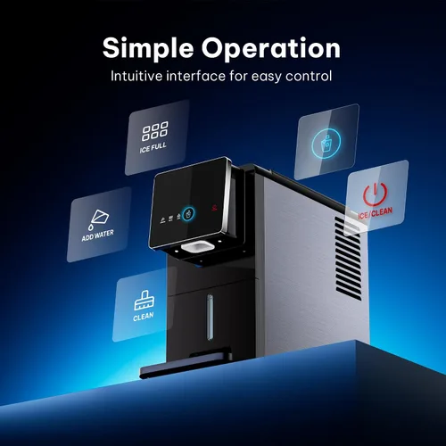 Vista 6 de Silonn Nugget - Máquina de hielo para encimera, hielo de caída automática Acero inoxidable