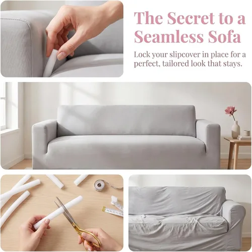 Vista 2 de VOSAREA 20 piezas de fundas de sofá con agarres de espuma para funda de sofá, relleno de huecos, tiras de agarre antideslizantes para sillones