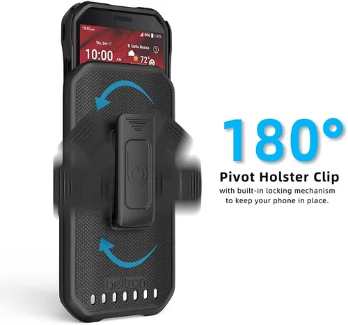 Vista 7 de BELTRON DuraForce Ultra 5G UW - Funda con clip, resistente con clip giratorio para cinturón para Kyocera DuraForce Ultra 5G E7110 (Verizon). Negro