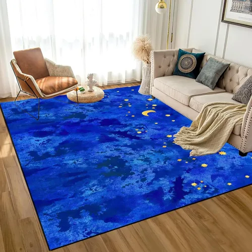 Vista 14 de Alfombra de galaxia de 2 x 3 pies, alfombra espacial para niños y niñas, dormitorio, sala de estar, océano, transbordador, barco, alfombra de noche