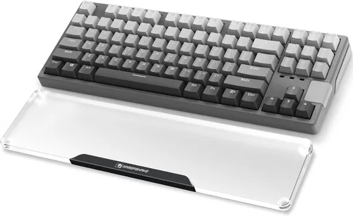 Vista 16 de Reposamuñecas de Acrílico para Teclado - Negro, Reposamuñecas Ergonómico de 68 Teclas para Teclado de Computadora Compacto-negro