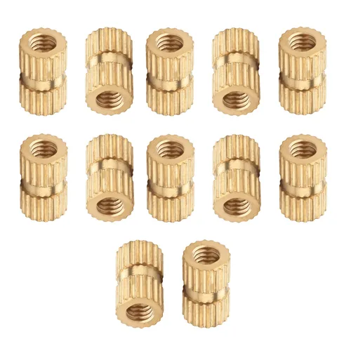 Vista 86 de Tuercas moleteadas de rosca hembra M2x3mm OD Tuercas de inserción roscadas de latón Tuercas de incrustación hidráulicas soldadas juntas Kit surtido