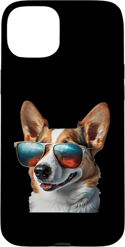 Vista 9 de iPhone 16 Pembroke Welsh Corgi with Sunglasses Case