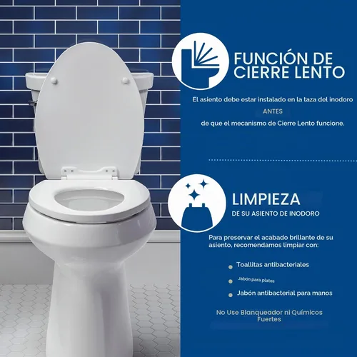 Vista 4 de Mayfair Cassel Asiento de inodoro de cierre lento, fácil de limpiar, asiento de madera antideslizante de alta calidad, fácil de instalar, fabricado