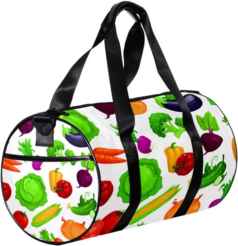 Vista 3 de LEVEIS Fresh Healthy Vegetables Sports Duffel Bag Travel Tote Carry on Weekender Gym Overnight Bag for Men & Women