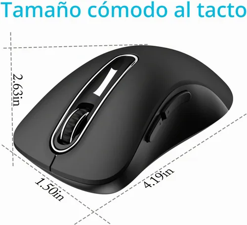 Vista 6 de memzuoix Ratón inalámbrico de 2.4G, mouse de computadora de 1400 DPI con receptor USB, ratones USB inalámbricos portátiles a batería para laptop